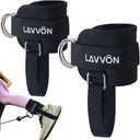 LAVVON Ankle Straps for Cable Machines Kickbacks - Adjustable Comfort Ankle Cable Attachments for Gym Ankle Cuff Cable Machine Glute Kickback Straps - Leg Extensions, Curls & Ankle Cuffs Women