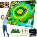 Golf Chipping Pomg Game with 80" x 80" Battle Target Mat Set