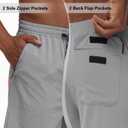 Men's Casual Hiking Athletic Shorts Khaki Board Hybrid Drawstring Elastic Waist 7 inch Quick Dry Lightweight Stretch (Gray, M)