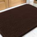 OLANLY Dog Door Mat for Muddy Paws 30x20, Absorbs Moisture and Dirt, Absorbent Non-Slip Washable Doormat, Quick Dry Chenille Mud Mat for Dogs, Entry Indoor Entryway Carpet for Inside Floor, Brown