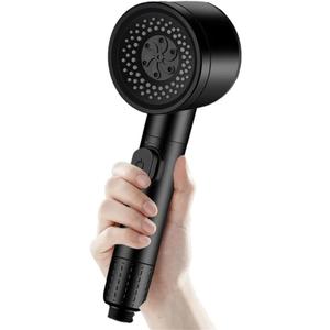 3-Speed Adjustable Filtered Shower Head With One-Click Water Stop, High Pressure Handheld Shower For Spa-Grade Bath Experience(Gun grey) (4 Inch)