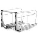 Pull Out Can Under Cabinet with Push to Open Slides, Insputer Heavy Duty Under Sink Garbage Can Kit for Kitchen, Laundry, Not Included Bin, Requires 15" W X 18" D Cabinet, has Installation video (Single, Silver)