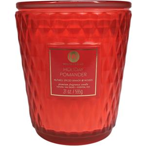Diamante Holiday Candle Collection Variation, Holiday Pomander, 21 oz, 3 Cotton Wicks, Large Glass Jar