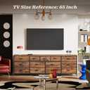 Huuger 70 Inch Dresser for Bedroom, TV Stand for 65, 75, 80 Inch TV, 13 Fabric Drawer Long Dresser, Large Entertainment Center for Bedroom, Wide Chest of Drawer with Storage, Rustic Brown