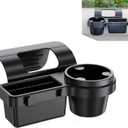 Car Door Window Organizer, Multi-functional Vehicle Storage Organizer Rack, ABS Insert Installation Cup Holder & Phone Stand, Universal for Most Cars, Trucks, SUVs (Black #B)