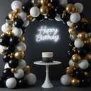 Happy Birthday Neon Sign for Backdrop, LED Happy Birthday Light Up Sign, USB Powered Dimmable Neon Light for Birthday Party Decorations, Wall Decor, White, 16.5 x 12 inch