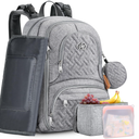 Diaper Bag Backpack, 6 in 1 Kit Baby Bags Large Travel Diaper Backpack for Boys and Girls with Washable Changing Pad, Extra Breast Insulated Cooler, Pacifier Case, Silicone Bag and Stroller Straps