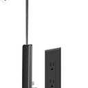 CABOCASA 3FT Ultra Flat Plug Extension Cord Power Strip with 3 Outlets, Patented Detachable Ultra-Thin Outlet Cover Concealer & Ultra-Flat Plug, Max. 13A 125V 1625W ETL Listed, Black Color