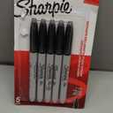 Fine Point Permanent Marker, Black, (5 packs of 5 markers)