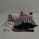 Newcotte 7 Pcs Women Halloween Scary Costume Set Clown Costume Clown Dress Wig Stockings Plastic Sword Hat, Extra Large 