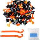Tile Leveling System Kits with 100pcs Tile Leveler Spacers, 500PCS Tile Spacer and 2 Wrenches, Reusable Spacer Flooring Level Tile levellers Set System Construction for Builing Walls & Floors