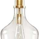 INK+IVY Auburn Pendant Lighting for Dining Room, Industrial Kitchen Lights, Hand-blown Glass Bell Shaped Pendant Light for Kitchen Island, Foyer, Bedroom, 9" Dia x 95.5" H, Gold/Clear