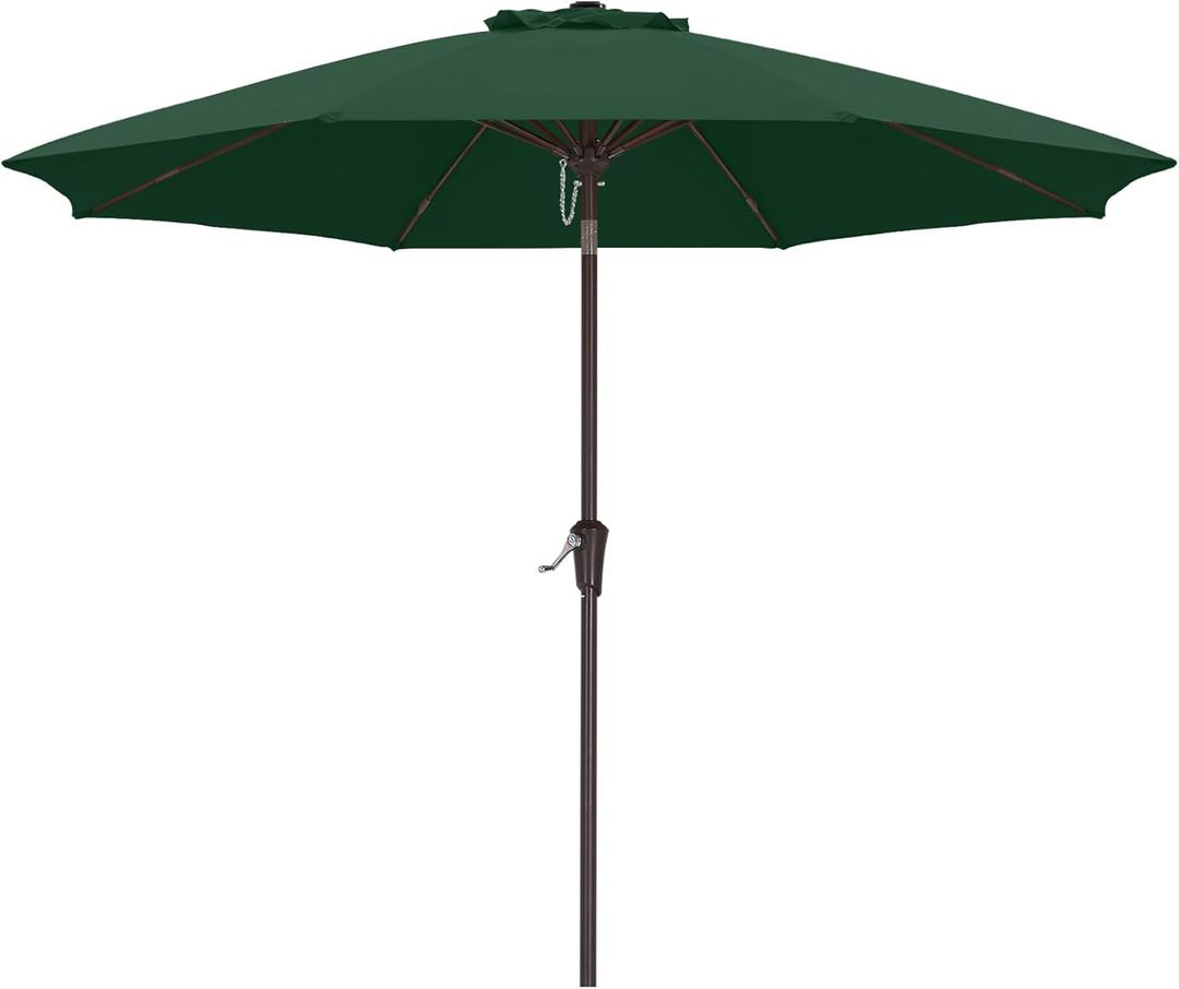 ABCCANOPY 10FT Patio Umbrella - Outdoor Waterproof Table Umbrella with Push Button Tilt and Crank, 8 Ribs UV Protection Pool Umbrella for Garden, Lawn, Deck & Backyard (Green)