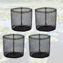 4pcs Aquatic Plant Grow Bags, 7.3x7.3in Reusable Breathable Seed Starter Bags PVC Pond Basket Seedling Pots Container Plants Pouch for Water Lily Vegetables Fruits Flowers Saplings Potato (Black)