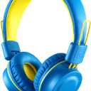 Kids Headphones-Noot Products K33 Foldable Stereo Tangle-Free 5ft Long cord 3.5mm Jack Plug in Wired On-Ear Headset for Children/Teens/Boys/Girls/ipad/School/Kindle/Travel/Plane/Tablet (Electric Blue)