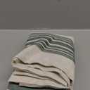 DriftAway Chris Linen Lined Valance Double Layer Thermal Insulated Room Darkening Blackout Valances 3 Inch Rod Pocket Vertical Striped Kitchen Valance for Bathroom 52 Inch by 18 Inch Loden Green