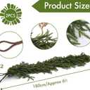 2 PCS Norfolk Pine Garland Christmas Garland, 6FT Cedar Garlands Real Touch Artificial Greenery Garlands Christmas Decorations for Mantle, Table, Wall, Indoor, Outdoor, Holiday