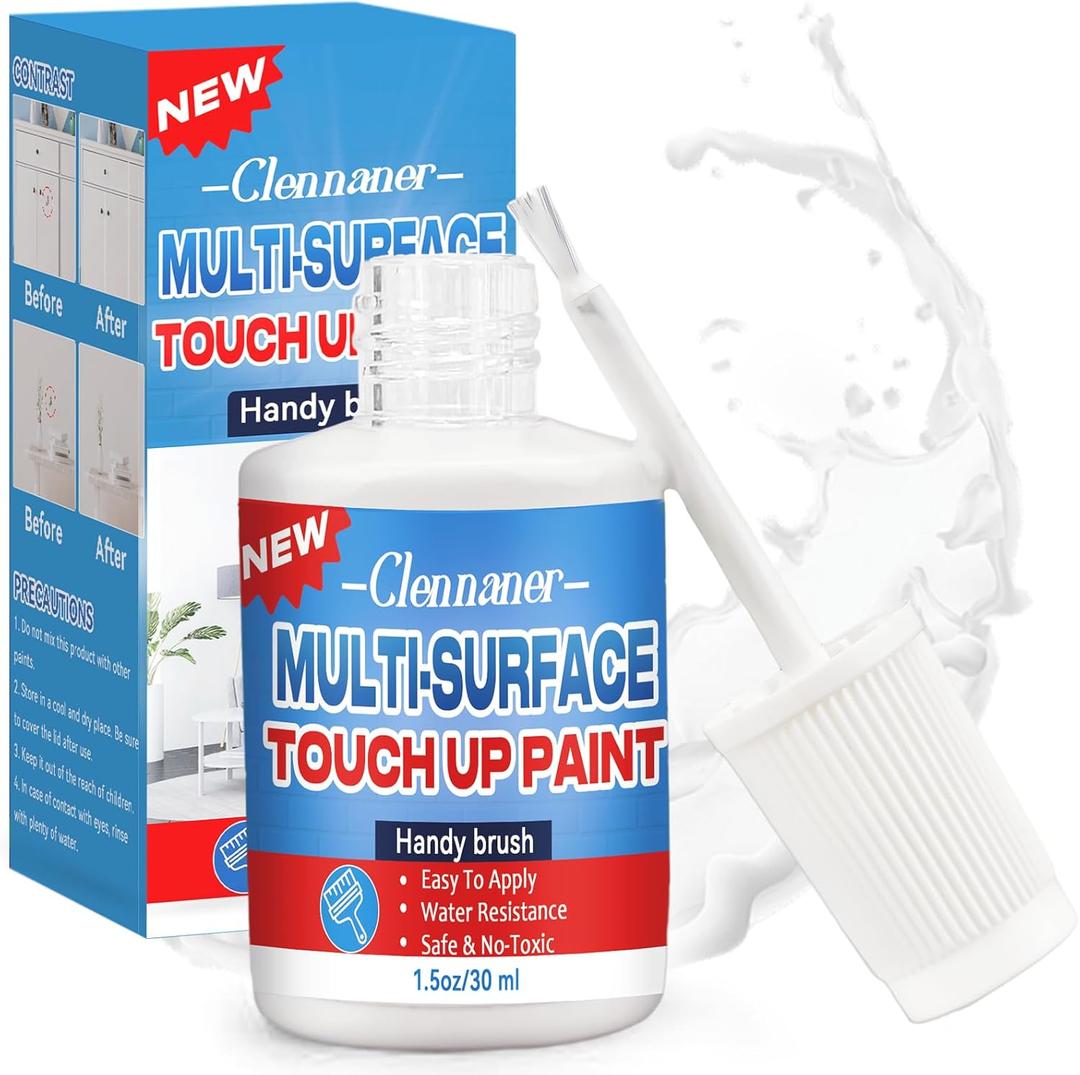 2 x White Touch Up Paint, Multi-Surface Touch Up Paint Pen for Chips and Scratches, White Paint for Walls, for Wall Enamel Furniture Appliance Porcelain Cabinet Bath (Semi-Gloss)