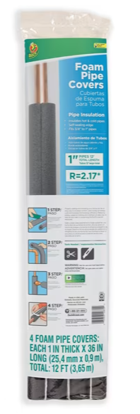Duck Brand 12 ft. Long Foam Pipe Cover (Fits 1 in. Pipes)