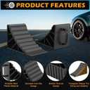 Small 4 Pack Wheel Chocks for RV Trailer, Hard Plastic Non-Slip Tire Blocks with Handles, Lightweight Anti-Roll Wheel Stoppers for Truck, Campers, Trailers, Cars and Uneven Surfaces