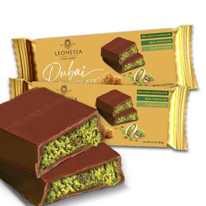 Leonessa Dubai Chocolate Bar Pistachio Kit Premium Dubai Chocolate Bar with Pistachio Rich Flavor & Creamy Texture - 3.5 Oz Pack of 2 (EXP 12/31/26)