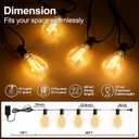 50FT Outdoor String Lights, 15m Waterproof Remote LED Patio Lights with 19+1 S11 Bulbs 10FT Extension Cable, Dimmable Outside Hanging Lights for House, Porch,Yard,Garden,Bistro, Gazebo lighting