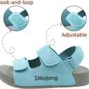 SMajong Boys Sandals Girls Sandal Kids | Non-Slip Slides, Lightweight, Adjustable, Open Toes, Flat (Blue)