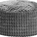 Hobestluk Bean Bag Chairs Beanbag Chair with Filler Adult Bean Bags with Fluffy & Machine Washable Cover, Giant Bean Bag Chairs for Aduts (Grey, 4FT-44" x 44" x 24")