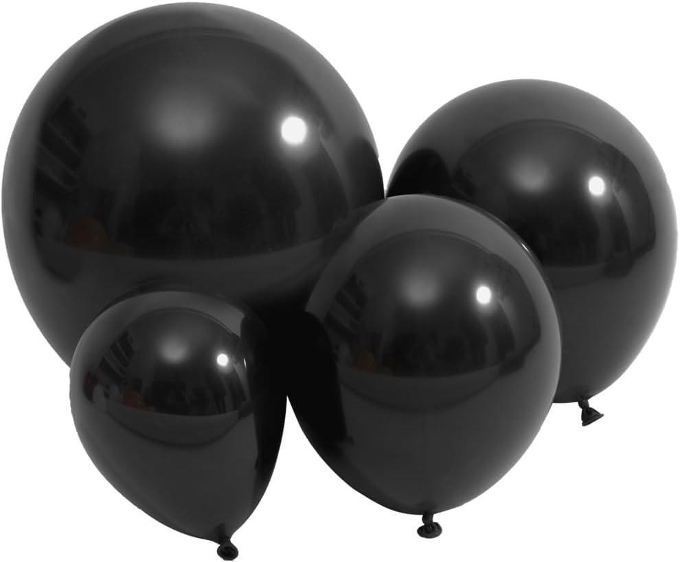 Black Balloon 100 pcs Black Latex Balloons Different Sizes 18 12 10 5 Inch Party Balloon Kit for Balloon Garland Balloon Arch as Birthday Party Decorations Valentine's Day Balloons