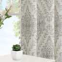 ColorBird Gray Linen Curtains for Living Room,Vintage Grommet 84 Inch Length 2 Panels Set Dining Room Curtains, Farmhouse Damask Pattern Light Filtering Drapes for Bedroom (52"W x 84"L (Pack of 2), Grey)
