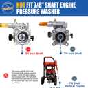 TOOLCY 3/4" Shaft Horizontal Pressure Washer Pump, 2600-3300 PSI @ 2.5 GPM - Power Washer Pump for Gas Washer - Compatible with Honda, Simpson and More