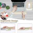 MOSISO Wrist Rest Support for Mouse Pad&Keyboard Set, Rectangular Ergonomic Mousepad Non-Slip Base Home/Office Pain Relief&Easy Typing Pad with Neoprene Cloth&Raised Silicone Lining, Khaki