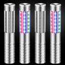 4 Pieces RGB LED Strobe Baton Light Rechargeable Bottle Service Sparklers Stick Reusable Champagne Bottle Handheld LED for Club Stage Nightclub Party Concert Event Bar Outdoor  Silver