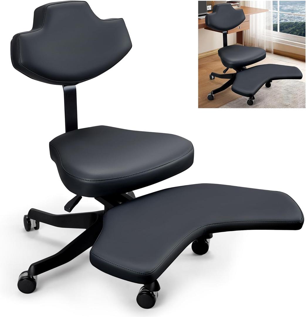 Neoflavie Ergonomic Meditation Chair-Cross Legged Office Chair with Wheels-ADHD Desk Chair for Adults, Adjustable Height Office Chair, Flexible Design Kneeling Chair for Fidgeting, Home and Office Neoflavie Ergonomic Meditation Chair-Cross Legged Office Chair with Wheels-ADHD Desk Chair for Adults, Adjustable Height Office Chair, Flexible Design Kneeling Chair for Fidgeting, Home and Office