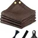 90% Sun Shade Cloth with Grommets, 8X20 Ft Pergola Shade Cover Canopy, Breathable Sunshade for Patio, Outdoor Mesh Tarp Sun Screens for Garden, Backyard, Carport, Beach, Mocha