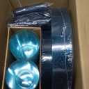 Rubtlamp 180Pcs Blue Glitter Dinnerware Set(30 Guests), Blue Plastic Plate With Glitter Disposable Silverware, Glitter Plate Set Include 30Dinner Platos, 30Dessert Platos, 90Cutlerys, 30Cups for Party