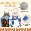 German Oktoberfest Apron,Adult Oktoberfest Dress Apron for Kitchen Cooking BBQ Party (31inch*23inch, Blue)