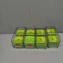 Square Glass Candle W/Dustcover Green 8 Pack