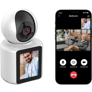 Two Way Pet Camera with 2.8 inch HD Screen, 1080P Video Calling Camera for Indoor Home Security, Indoor Home Nanny/Dog/Baby Security Device with Phone App