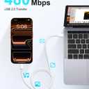 3FT USB C to USB C Cable, 2 Pack USB Type C Charger Cable 60W Fast Charging 3 Foot USBC to USBC Cord for iPhone 17 16 15 Pro Max, Samsung Galaxy S25 S24, Moto LG, Google Pixel, iPad Air 4 (White)