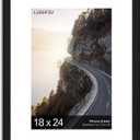 18X24 Picture Frame for Wall, Poster Frame 12x18 with Mat or 18X24 without Mat, Horizontal and Vertical for Wall Mounting, Home Office Decoration, 18x24 -1 Pack