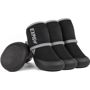 EXPAWLORER Waterproof Dog Shoes for Small Medium Large Dogs, Dog Shoes for Hot Pavement, Hiking Walking, Reflective Dog Booties for Outdoor Snow Rain Days, Anti-Slip Dog Boots & Paw Protectors