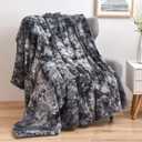 NEWCOSPLAY Super Soft Faux Fur Throw Blanket for Couch Grey Sherpa Fuzzy Plush Warm Blanket for Sofa Bed (Grey, Throw(40"x50"))