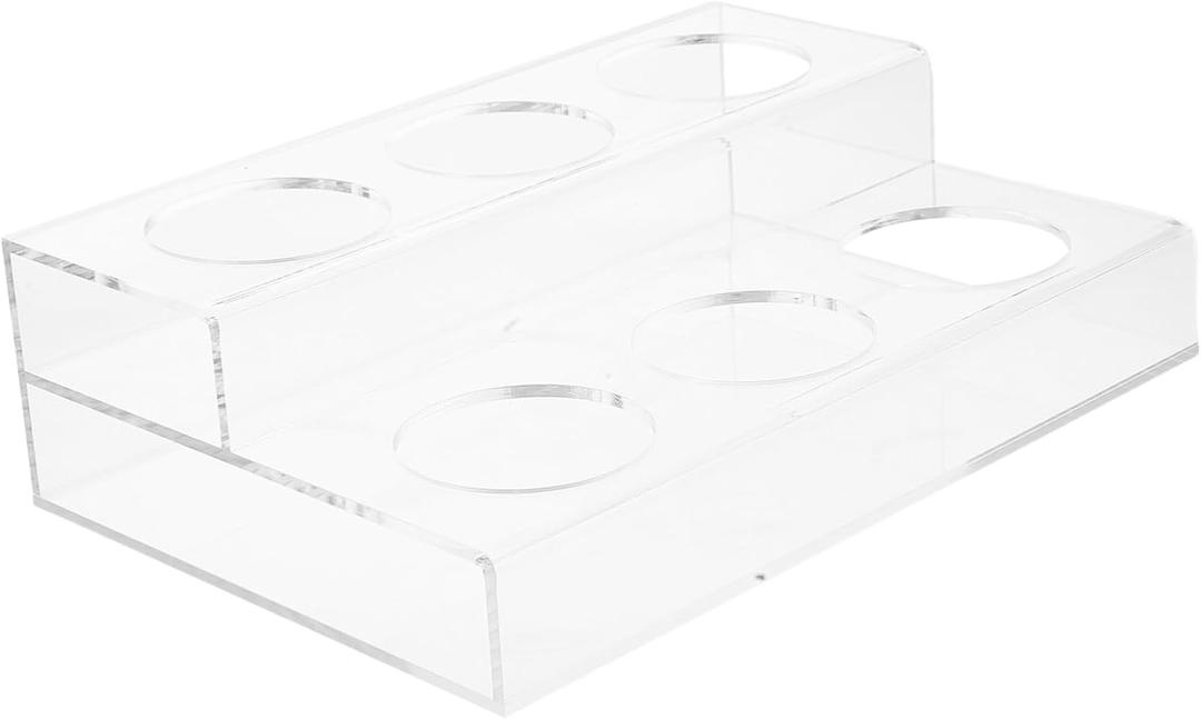 Zerodeko Coffee Syrup Rack: Acrylic Wine Holder Coffee Bar - 6 Bottles Capacity Display Shelf for Wine Spices and Syrup - Transparent Rack for Kitchen Countertop