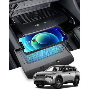 CarQiWireless Wireless Charger for Nissan Rogue 2025 2024-2021 Accessories,Automotive Center Console Organizer Wireless Charging Pad for 2025 2024 2023 2022 2021 Nissan Rogue Accessories