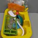 CUTE STONE Play Sink with Running Water, Kitchen Sink Toys with Play Food and Kitchen Utensils, Pool Floating Toys for Fishing Game, Children Role Play Electric Dishwasher Toy Gift for Boys Girls (Yellow)