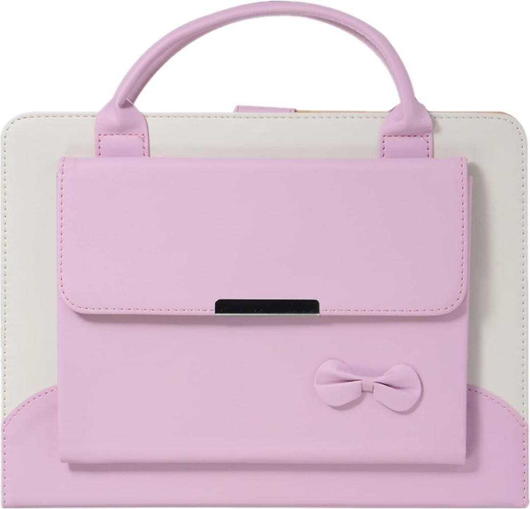 Cute Case for iPad 9th Generation 2021 / iPad 8th 7th Gen/iPad 10.2 Inch, Slim Handbag Leather Protective Cover with Stand Hand Strap Pocket for Girls Woman Kids for iPad 9 8 7,Pink