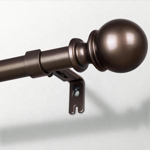 Zeerobee Curtain Rods for Windows 32 to 72, 1 Inch Adjustable Heavy Duty Bronze Curtain Rod, Outdoor Indoor Room Divider Modern Drapery Pole, 32-72"