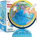 Interactive Globe for Children Ages 6-12 | Educational Toys with Smart Pen, 300+ Geography Quiz Games | Learning Earth World Globe for Kids Ages 6+ Classroom, Home, Birthday Gift Idea