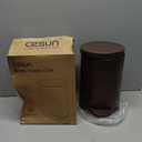 Cesun 1.2 Gallons Small Brown Trash Can, Bathroom Garbage Can with Lid and Foot Pedal, Mini Round Wastebasket for Bathroom, Bedroom, Office, 4.5 Liters / 1.2 Gallons, Brown